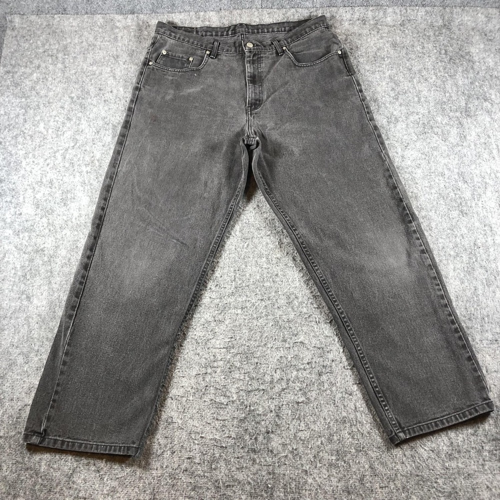 Polo Jeans Co Loose Fit Jeans Mens 36x30 Gray Charcoal Straight‎